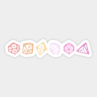 Lesbian DND Dice Set Sticker